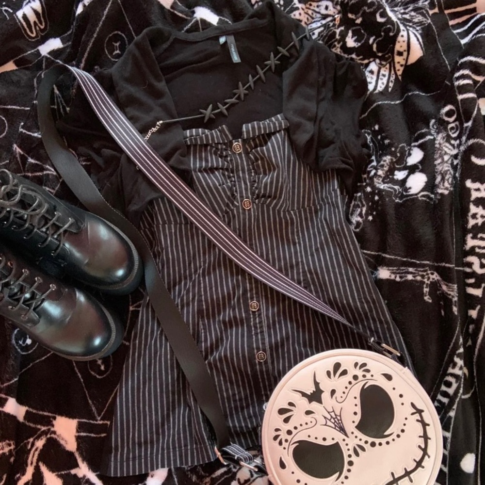 🖤 Victorian Pinstripe Corset Top 🖤